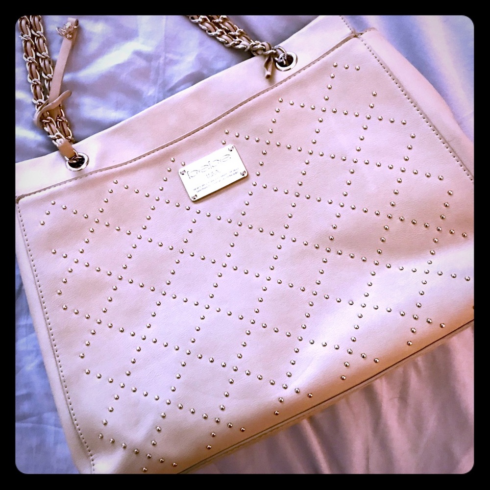 BEBE Tan & Gold Shoulder Bag